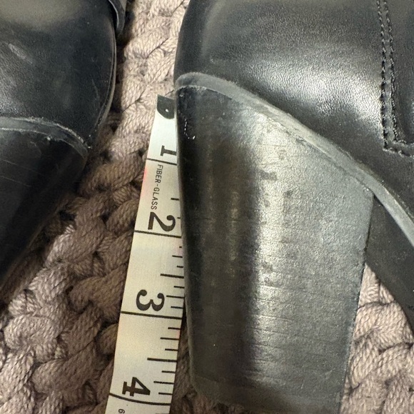 Gianni Bini Black Heeled Boots with Chunky Heel - Picture 6 of 7